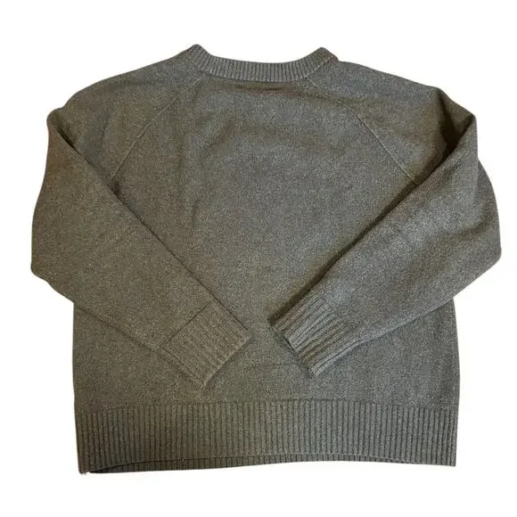 EVERLANE Taupe Cashmere Blend Cropped Crew Neck Pullover Sweater Women's Medium